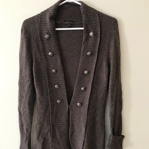 Le Chateau Angora Sweater Cardigan Brown Small